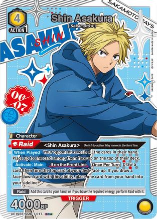 Shin Asakura (017) (SR*) (UE19BT/SMD-1-017) - UE19BT SAKAMOTO DAYS Foil - Card Brawlers
