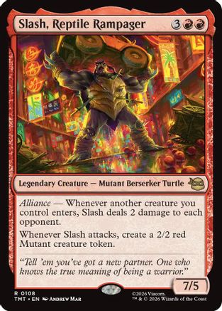 Slash, Reptile Rampager (TMT-108) - Teenage Mutant Ninja Turtles Foil - Card Brawlers