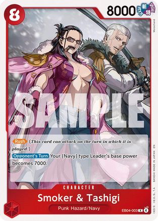 Smoker & Tashigi (EB04-003) - Adventure on Kami's Island Foil - Card Brawlers
