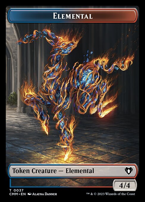 Soldier // Elemental (0037) Double - Sided Token [Commander Masters Tokens] - Card Brawlers