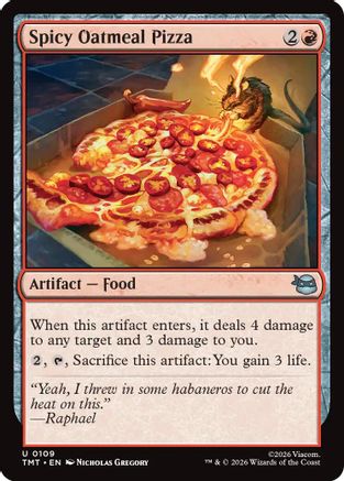 Spicy Oatmeal Pizza (TMT-109) - Teenage Mutant Ninja Turtles Foil - Card Brawlers