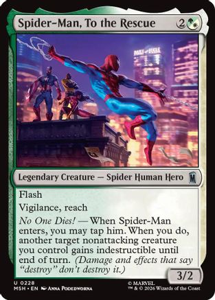Spider-Man, To the Rescue (MSH-228) - Marvel Super Heroes - Card Brawlers