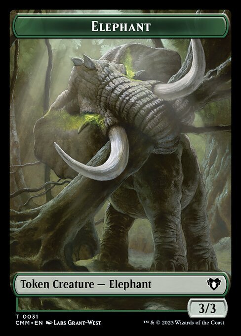 Spirit (0010) // Elephant Double - Sided Token [Commander Masters Tokens] - Card Brawlers