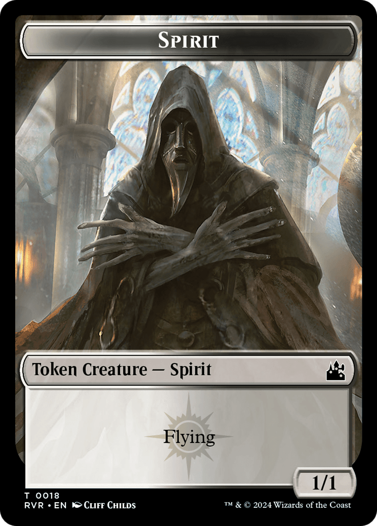 Spirit (0018) // Angel (0003) Double - Sided Token [Ravnica Remastered Tokens] - Card Brawlers