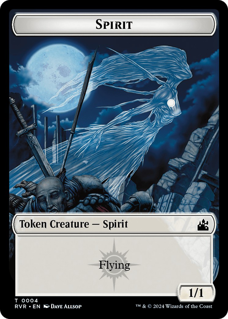Spirit (0018) // Spirit (0004) Double - Sided Token [Ravnica Remastered Tokens] - Card Brawlers