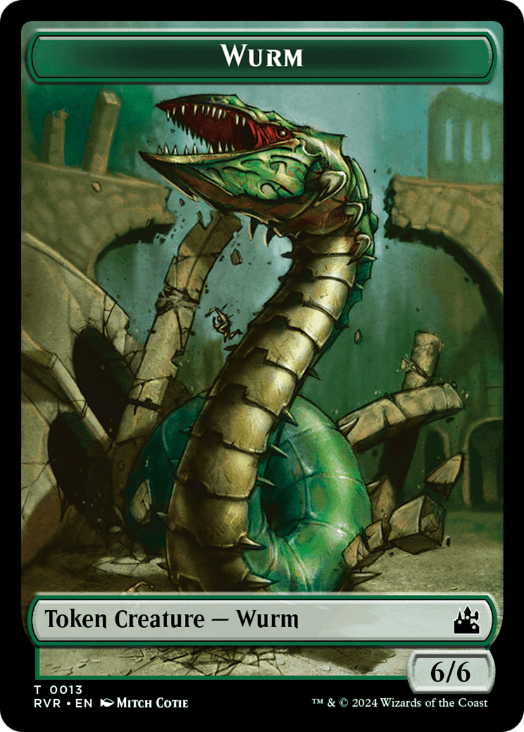 Spirit (0018) // Wurm Double - Sided Token [Ravnica Remastered Tokens] - Card Brawlers