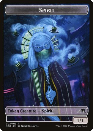 Spirit (002) // Spirit (009) Double-sided Token (NEO-2 // 9) - Kamigawa: Neon Dynasty - Card Brawlers