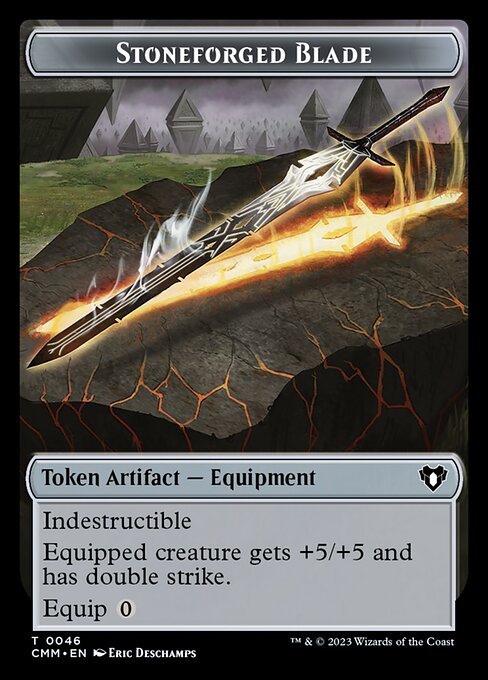 Spirit (0039) // Stoneforged Blade Double - Sided Token [Commander Masters Tokens] - Card Brawlers