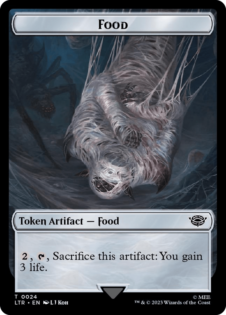 Spirit // Food (0024) Double - Sided Token (Surge Foil) [The Lord of the Rings: Tales of Middle - Earth Tokens] - Card Brawlers