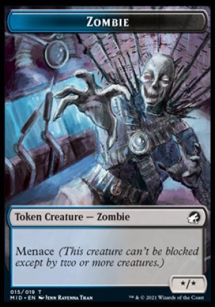 Spirit // Zombie (015) Double - Sided Token [Innistrad: Midnight Hunt Tokens] - Card Brawlers