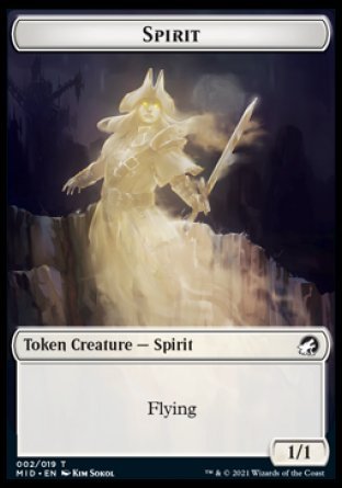 Spirit // Zombie (015) Double - Sided Token [Innistrad: Midnight Hunt Tokens] - Card Brawlers