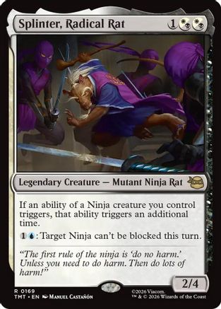 Splinter, Radical Rat (TMT-169) - Teenage Mutant Ninja Turtles Foil - Card Brawlers