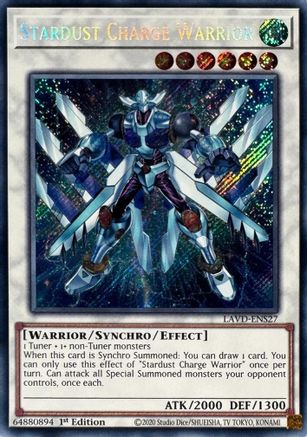 Stardust Charge Warrior (Secret Rare) (LAVD-ENS27) - Legendary Arc-V Decks 1st Edition - Card Brawlers
