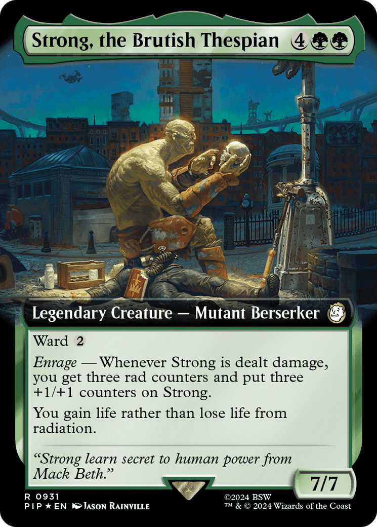 Strong, the Brutish Thespian (Extended Art) (Surge Foil) [Fallout] - Card Brawlers