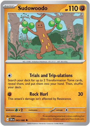 Sudowoodo (043/null) [ME04 Chaos Rising] - Card Brawlers