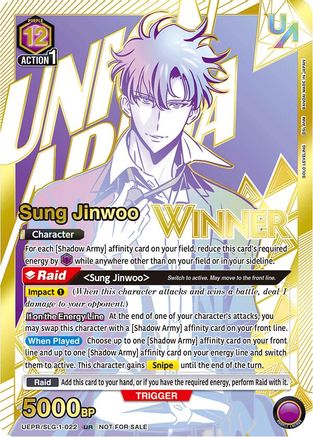 Sung Jinwoo (022) (UR) (Winner) (UEPR/SLG-1-022) - Union Arena Promotion Cards Foil - Card Brawlers