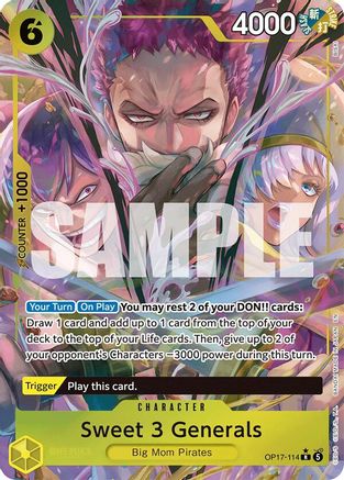Sweet 3 Generals (Alternate Art) (OP17-114) - The World's Strongest Warriors Foil - Card Brawlers