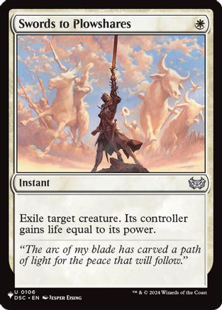 Swords to Plowshares (DSC) (LIST-106) - The List Reprints - Card Brawlers