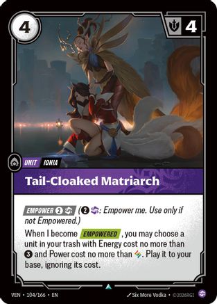 Tail-Cloaked Matriarch (104/166) - Vendetta Foil - Card Brawlers