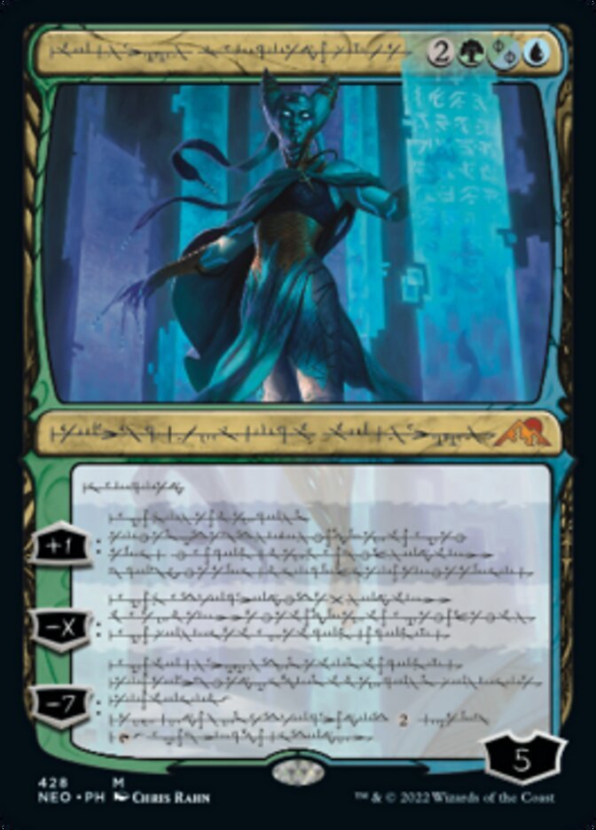 Tamiyo, Compleated Sage (Phyrexian) (Foil Etched) [Kamigawa: Neon Dynasty] - Card Brawlers