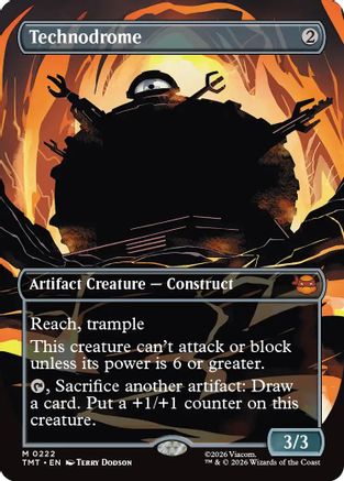 Technodrome (Borderless) (TMT-222) - Teenage Mutant Ninja Turtles Foil - Card Brawlers