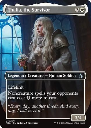 Thalia, the Survivor (Borderless) (FRA-296) - Reality Fracture Foil - Card Brawlers