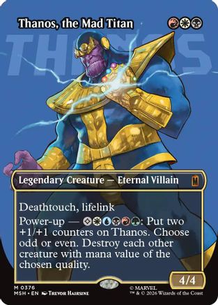 Thanos, the Mad Titan (Borderless) (0376) (MSH-376) - Marvel Super Heroes - Card Brawlers