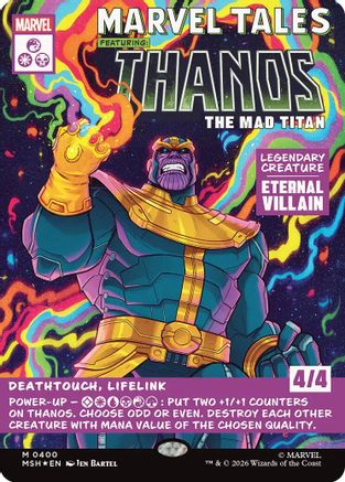 Thanos, The Mad Titan (Borderless) (0400) (MSH-400) - Marvel Super Heroes Foil - Card Brawlers
