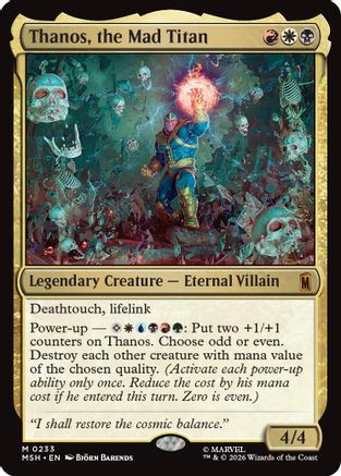 Thanos, the Mad Titan (MSH-233) - Marvel Super Heroes - Card Brawlers