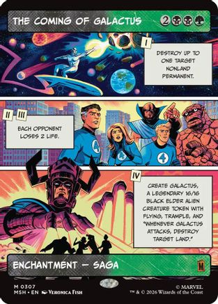 The Coming of Galactus (Borderless) (MSH-307) - Marvel Super Heroes Foil - Card Brawlers