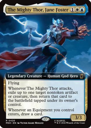 The Mighty Thor, Jane Foster (Extended Art) (MSH-420) - Marvel Super Heroes - Card Brawlers
