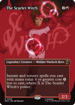 The Scarlet Witch (Borderless) (MSH-368) - Marvel Super Heroes Foil - Card Brawlers