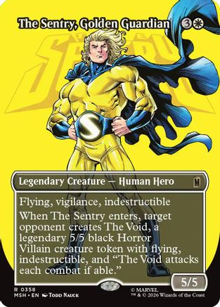 The Sentry, Golden Guardian (Borderless) (MSH-358) - Marvel Super Heroes - Card Brawlers