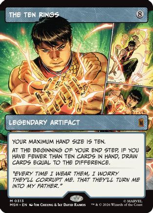 The Ten Rings (Borderless) (MSH-313) - Marvel Super Heroes - Card Brawlers