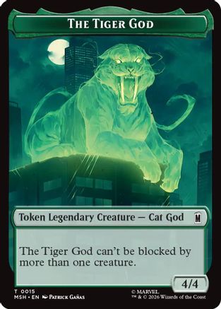 The Tiger God // Sturdy Shield Double-Sided Token (MSH-15 // 21) - Marvel Super Heroes - Card Brawlers