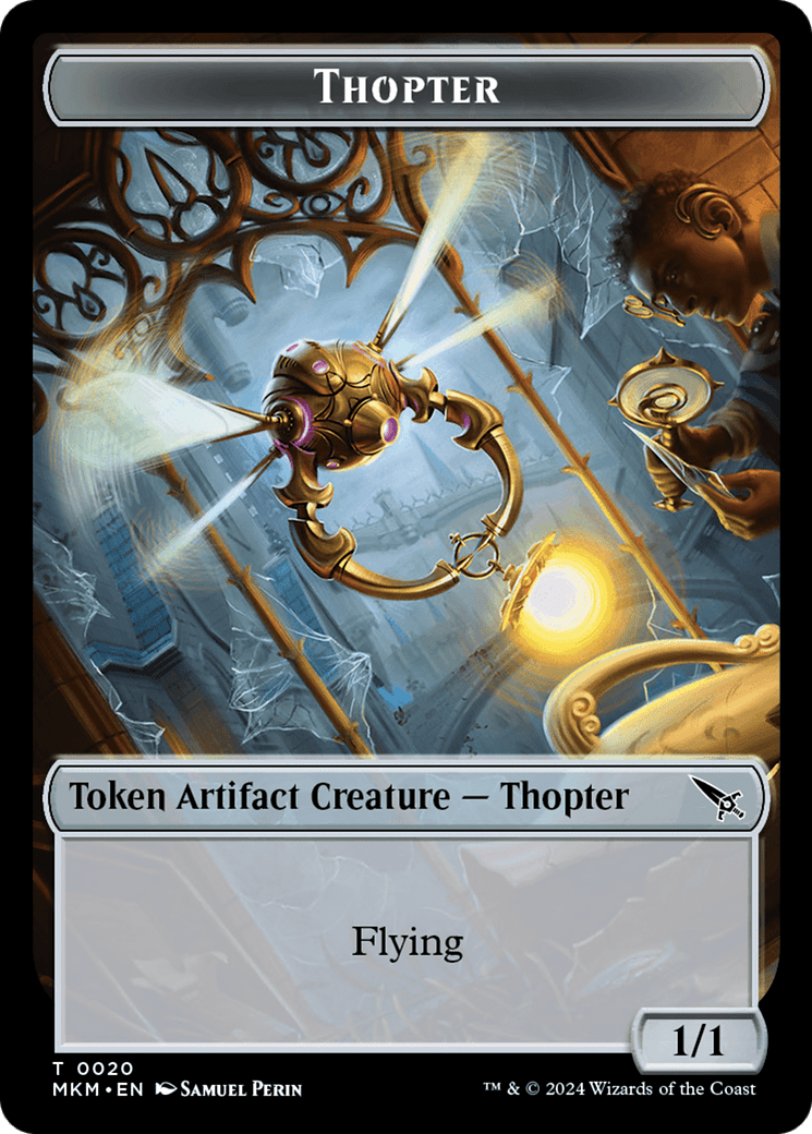 Thopter (0020) // Spirit Double - Sided Token [Murders at Karlov Manor Tokens] - Card Brawlers