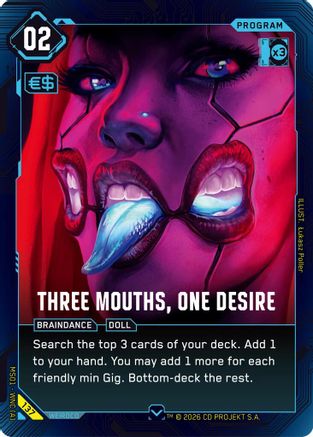 Three Mouths, One Desire (137) - Welcome to Night City Retail - Card Brawlers