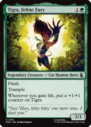 Tigra, Feline Fury (MSH-191) - Marvel Super Heroes - Card Brawlers