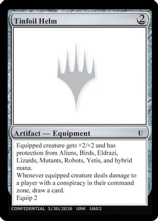 Tinfoil Helm (UNK-) - Un-Known Event Playtest Cards - Card Brawlers