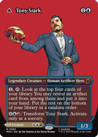 Tony Stark (Borderless) (0363) (MSH-363) - Marvel Super Heroes - Card Brawlers