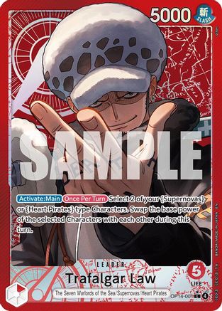 Trafalgar Law - OP14-001 (Alternate Art) (OP14-001) - The Azure Sea's Seven Foil - Card Brawlers