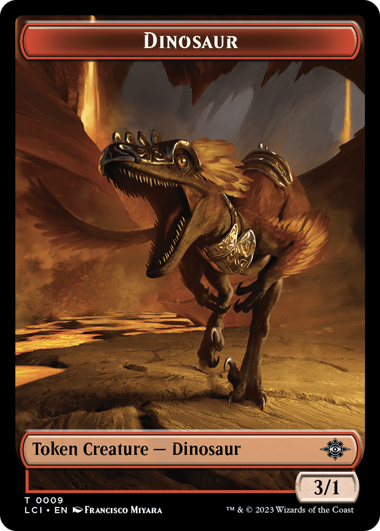 Treasure (0002) // Dinosaur (0009) Double - Sided Token [Jurassic World Collection Tokens] - Card Brawlers