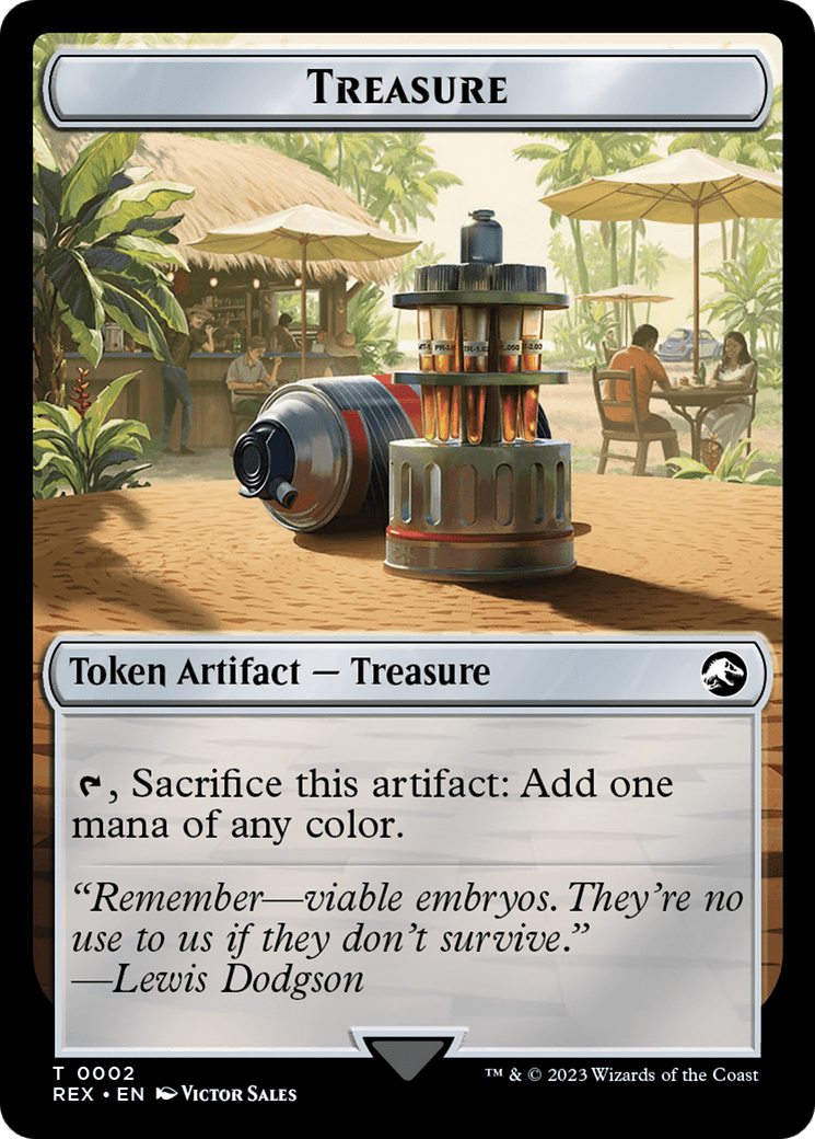 Treasure (0002) // Vampire Demon Double - Sided Token [Jurassic World Collection Tokens] - Card Brawlers