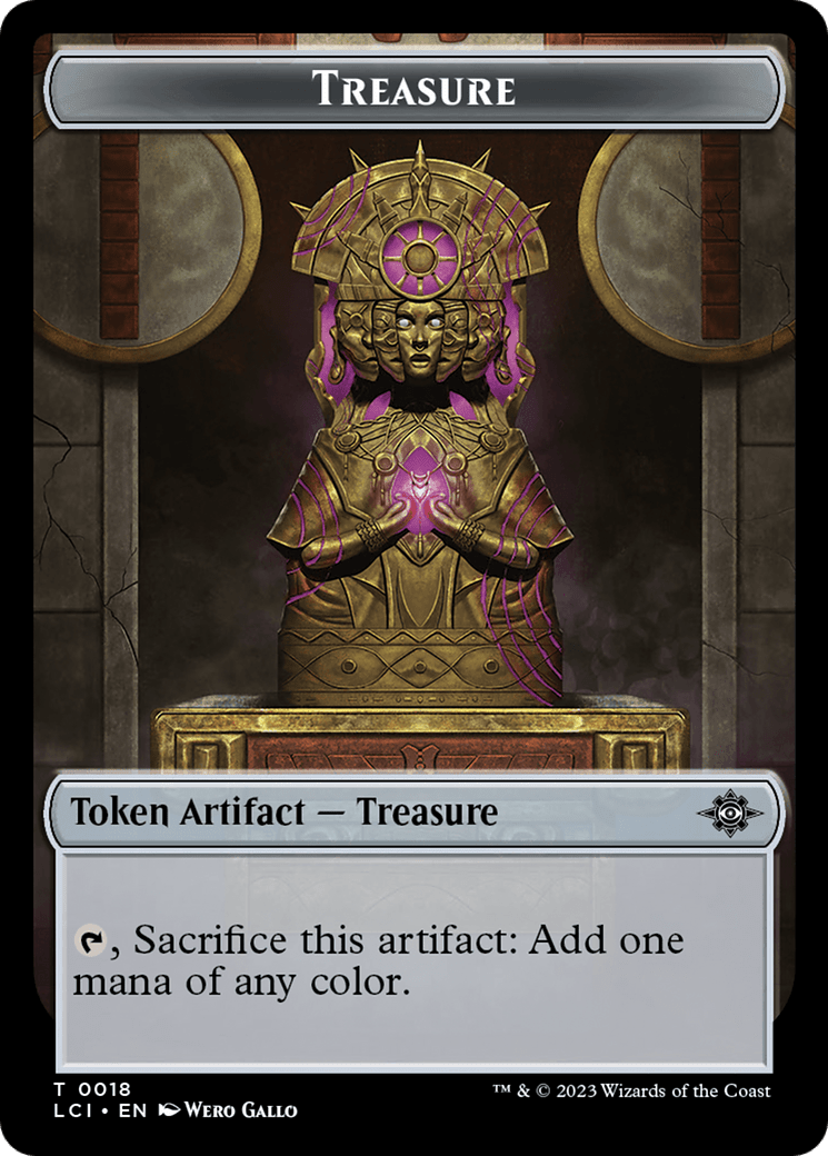 Treasure (0018) // Gnome Soldier Double - Sided Token [The Lost Caverns of Ixalan Tokens] - Card Brawlers