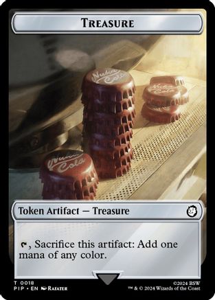 Treasure (0018) // Human Soldier Double-Sided Token (PIP-18 // 3) - Universes Beyond: Fallout Foil - Card Brawlers