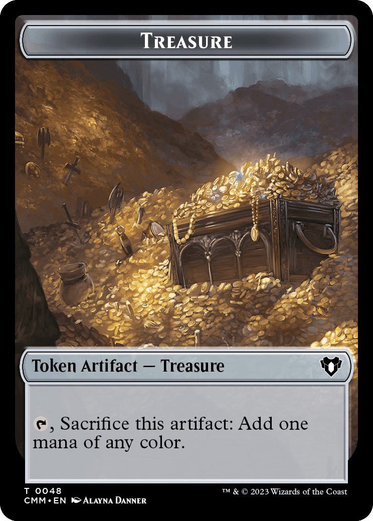 Treasure // Elf Druid Double - Sided Token [Commander Masters Tokens] - Card Brawlers