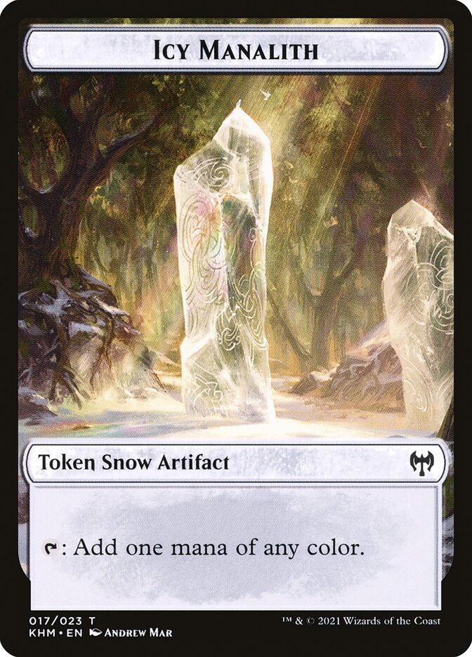 Treasure // Icy Manalith Double - Sided Token [Kaldheim Tokens] - Card Brawlers