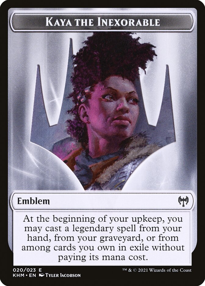 Treasure // Kaya, the Inexorable Emblem Double - Sided Token [Kaldheim Tokens] - Card Brawlers