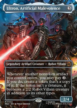Ultron, Artificial Malevolence (Borderless) (0344) (MSH-344) - Marvel Super Heroes - Card Brawlers