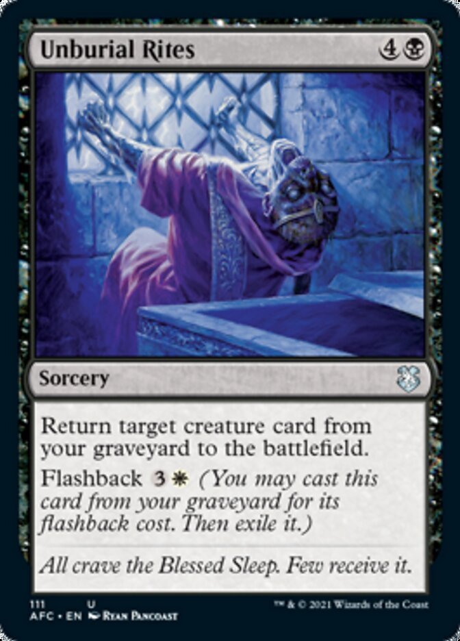Unburial Rites [Dungeons & Dragons: Adventures in the Forgotten Realms Commander] - Card Brawlers
